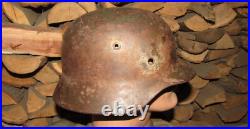 Original-Authentic WW2 WWII Relic German helmet Wehrmacht mfr Stamp Q62/219 #171