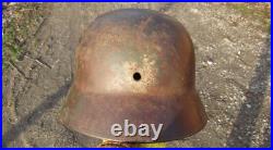 Original-Authentic WW2 WWII Relic German helmet Wehrmacht mfr Stamp Q62/219 #171