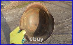 Original-Authentic WW2 WWII Relic German helmet Wehrmacht mfr Stamp Q62/219 #171