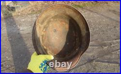 Original-Authentic WW2 WWII Relic German helmet Wehrmacht mfr Stamp Q62/219 #171