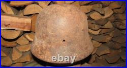 Original-Authentic WW2 WWII Relic German helmet Wehrmacht mfr Stamp SE64/95 #168