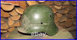 Original-Authentic WW2 WWII Relic German helmet Wehrmacht mfr Stamp hkp62 #173