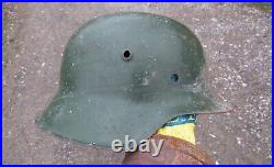 Original-Authentic WW2 WWII Relic German helmet Wehrmacht mfr Stamp hkp62 #173