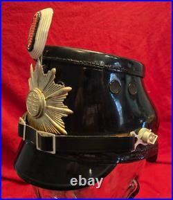 Original EREL WW2 WWII German HAMBURG POLICE POLIZEI HELMET SHAKO TSCHAKO Hat