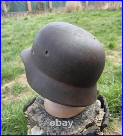 Original German Helmet M35/62 Wehrmacht Relic of Battlefield WW2 Smallest Size