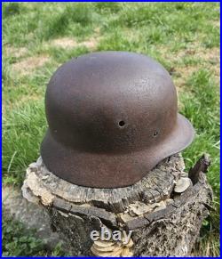 Original German Helmet M35/62 Wehrmacht Relic of Battlefield WW2 Smallest Size