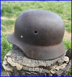 Original German Helmet M35/62 Wehrmacht Relic of Battlefield WW2 Smallest Size