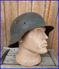 Original German Helmet M35 / 64 Headshot Damages Relic of Battlefield WW2 Number