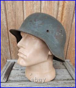 Original German Helmet M35 / 64 Headshot Damages Relic of Battlefield WW2 Number