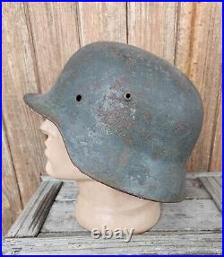 Original German Helmet M35 / 64 Headshot Damages Relic of Battlefield WW2 Number