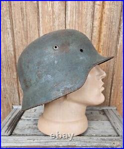 Original German Helmet M35 / 64 Headshot Damages Relic of Battlefield WW2 Number