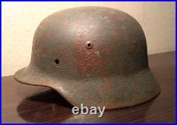 Original German Helmet M35 / 64 Headshot Damages Relic of Battlefield WW2 Number