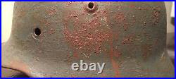 Original German Helmet M35 / 64 Headshot Damages Relic of Battlefield WW2 Number