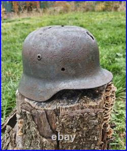 Original German Helmet M35 / 64 Wehrmacht Relic Of WW2 Number EF64 Two Decals