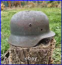 Original German Helmet M35 / 64 Wehrmacht Relic Of WW2 Number EF64 Two Decals
