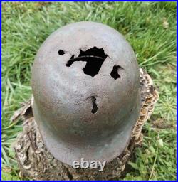 Original German Helmet M35 / 64 Wehrmacht Relic Of WW2 Number EF64 Two Decals