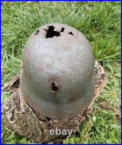 Original German Helmet M35 / 64 Wehrmacht Relic Of WW2 Number EF64 Two Decals