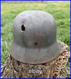 Original German Helmet M35 / 64 Wehrmacht Relic Of WW2 Number EF64 Two Decals