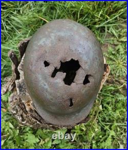 Original German Helmet M35 / 64 Wehrmacht Relic Of WW2 Number EF64 Two Decals