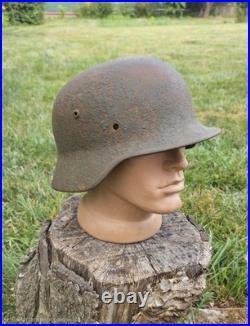 Original German Helmet M35/66 Wehrmacht Relic of Battlefield WW2 Decals Numbers