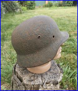 Original German Helmet M35/66 Wehrmacht Relic of Battlefield WW2 Decals Numbers