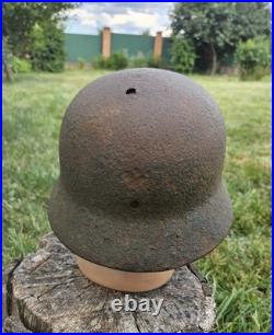 Original German Helmet M35/66 Wehrmacht Relic of Battlefield WW2 Decals Numbers