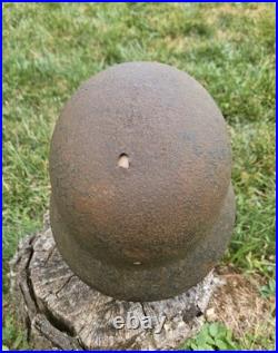 Original German Helmet M35/66 Wehrmacht Relic of Battlefield WW2 Decals Numbers