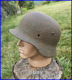 Original German Helmet M35/66 Wehrmacht Relic of Battlefield WW2 Decals Numbers