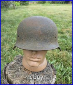 Original German Helmet M35/66 Wehrmacht Relic of Battlefield WW2 Decals Numbers