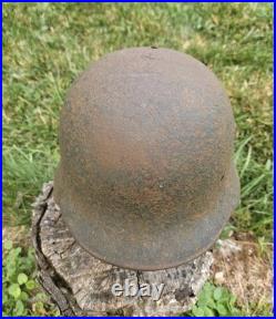 Original German Helmet M35/66 Wehrmacht Relic of Battlefield WW2 Decals Numbers