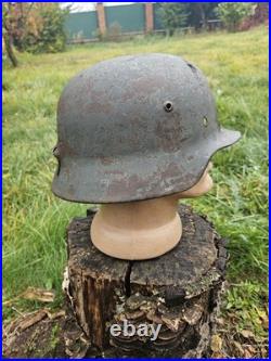 Original German Helmet M35 ET64 Relic of Battlefield WW2 Wehrmacht Decal Number