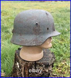 Original German Helmet M35 ET64 Relic of Battlefield WW2 Wehrmacht Decal Number