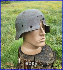 Original German Helmet M35 ET64 Relic of Battlefield WW2 Wehrmacht Decal Number