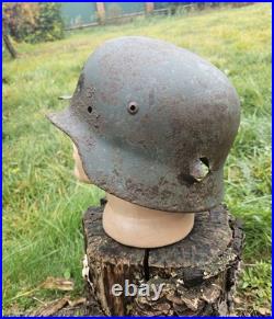Original German Helmet M35 ET64 Relic of Battlefield WW2 Wehrmacht Decal Number