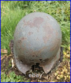 Original German Helmet M35 ET64 Relic of Battlefield WW2 Wehrmacht Decal Number