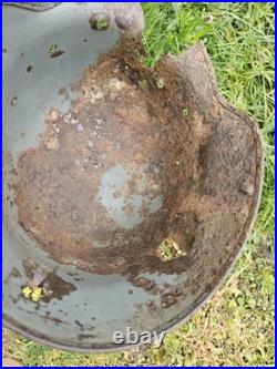 Original German Helmet M35 ET64 Relic of Battlefield WW2 Wehrmacht Decal Number Original German Helmet M35 ET64 Relic of Battlefield WW2 Wehrmacht Decal Number