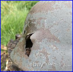 Original German Helmet M35 ET64 Relic of Battlefield WW2 Wehrmacht Decal Number