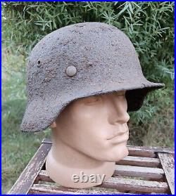 Original German Helmet M35 Headshot Damage Relic of Battlefield WW2 World War 2