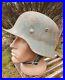 Original-German-Helmet-M35-Relic-of-Battlefield-WW2-World-War-2-Number-Q64-01-pqx