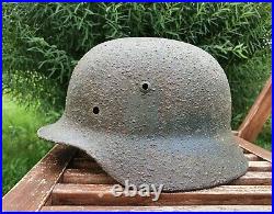 Original German Helmet M35 Relic of Battlefield WW2 World War 2 Size Stamp EF62