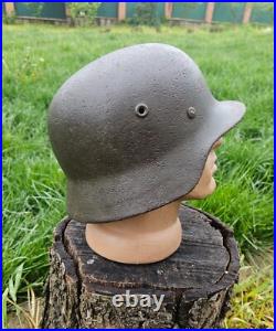 Original German Helmet M40 / 62 Relic of Battlefield WW2 Number ET62 Decal Original German Helmet M40 / 62 Relic of Battlefield WW2 Number ET62 Decal