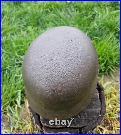 Original German Helmet M40 / 62 Relic of Battlefield WW2 Number ET62 Decal Original German Helmet M40 / 62 Relic of Battlefield WW2 Number ET62 Decal