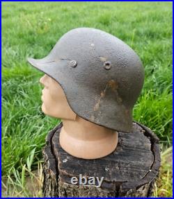 Original German Helmet M40 / 62 Relic of Battlefield WW2 Number ET62 Decal Original German Helmet M40 / 62 Relic of Battlefield WW2 Number ET62 Decal