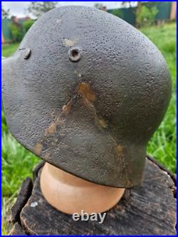 Original German Helmet M40 / 62 Relic of Battlefield WW2 Number ET62 Decal Original German Helmet M40 / 62 Relic of Battlefield WW2 Number ET62 Decal
