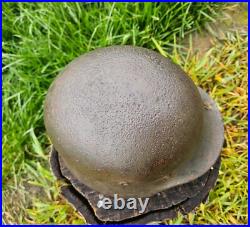 Original German Helmet M40 / 62 Relic of Battlefield WW2 Number ET62 Decal Original German Helmet M40 / 62 Relic of Battlefield WW2 Number ET62 Decal
