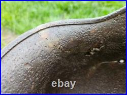 Original German Helmet M40 / 62 Relic of Battlefield WW2 Number ET62 Decal Original German Helmet M40 / 62 Relic of Battlefield WW2 Number ET62 Decal
