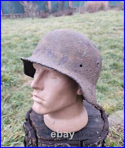 Original German Helmet M40 / 62 Relic of Battlefield WW2 Small Size Rare