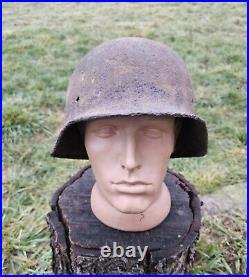 Original German Helmet M40 / 62 Relic of Battlefield WW2 Small Size Rare