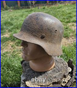 Original German Helmet M40/62 Wehrmacht Relic of Battlefield WW2 Smallest Size