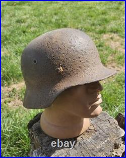 Original German Helmet M40/62 Wehrmacht Relic of Battlefield WW2 Smallest Size